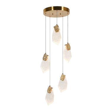 Marvinbell Modern Brass LED Cluster Chandelier - 5 Lights, 14.5"