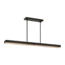 Maybeck 48-inch linear chandelier with a living bronze frame and hand-poured glass shade