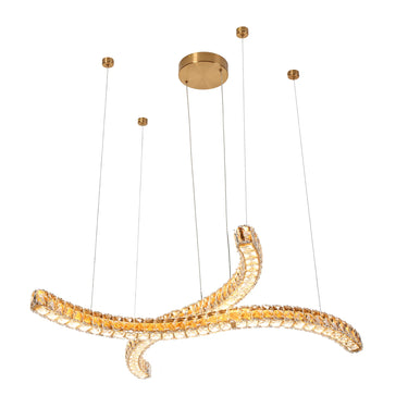 Metorcalipia Modern Crystal Chandelier, 2-Light Horizontal Pendant Lighting,