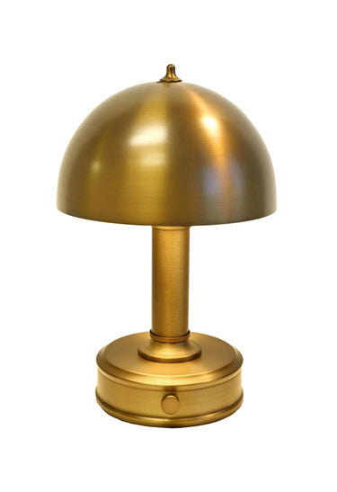 Mini Tito cordless table lamp in antique brass with warm LED lighting