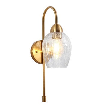 Brass wall sconce with spiral glass shade - Mirabellisation Collection