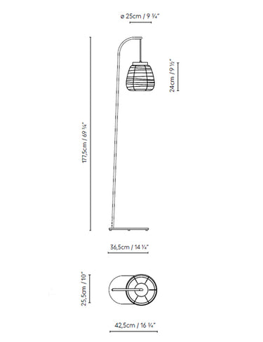 Measurements for the Misko F25 (line drawing)