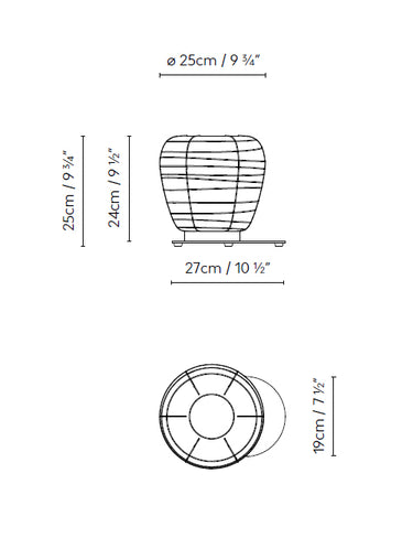 Measurements for the Misko T25 (line drawing)