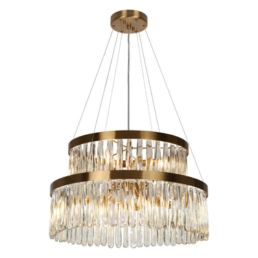 Modern Glam Brass Chandelier by Miswinamp (22.5", 6-Light, Double Tier)