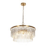 Miswinamp Modern Brass Drum Chandelier with Crystal Accents - 24"