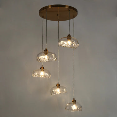 Contemporary 5-Light Brass Chandelier with Resin Accents, 22"