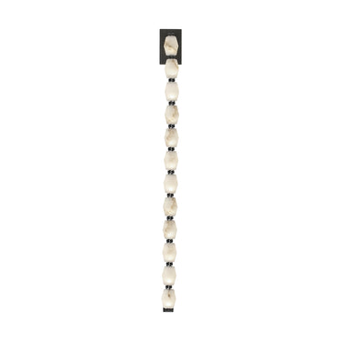 Image of Collier 40 vertical alabaster LED wall sconce, bronze connectors.