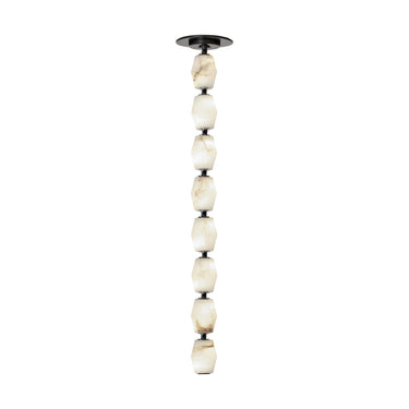 Collier 24 Alabaster LED pendant light by Visual Comfort for modern dining spaces bronze finish.