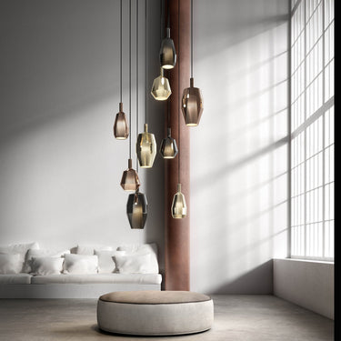 Penta MoM Glossy pendant lights hanging in a hotel hall