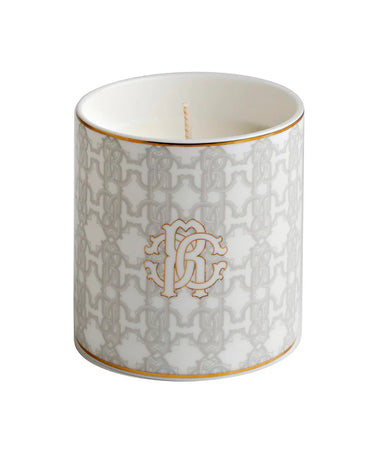 Roberto Cavalli Home Scented Candle MONOGRAM in White Bone China
