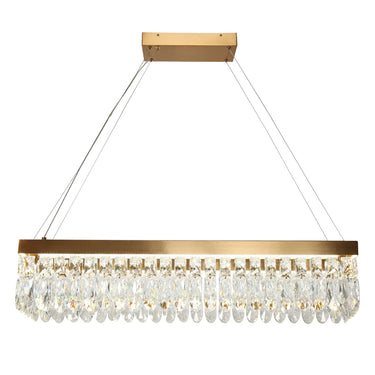 Musesonce 36" Crystal Rectangle Chandelier - Sparkling Bras