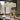 Sparkling Crystal Chandelier with Brass Drum Shade - Dining Area