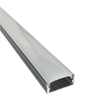 Nora Lighting 4-Ft Shallow Channel, Black Plastic Diffuser And End Caps Included