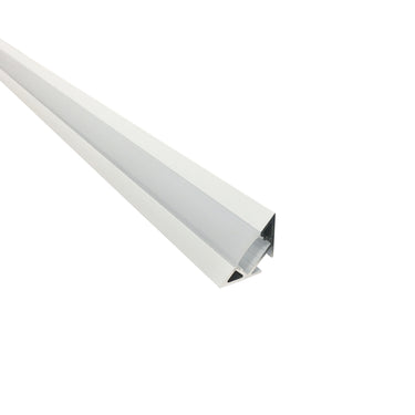 Nora Lighting 4-Ft Corner Channel, White Plastic Diffuser And End Caps Included