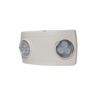 Nora Lighting Compact Dual Head LED Emergency Light With 4W Remote Capability, Self-Diagnostic, 120/277V, White
