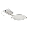 Nora Lighting 6" Flin Round Wafer LED Downlight With Selectable Cct, Matte Powder White Finish, 120-277V Triac/Elv