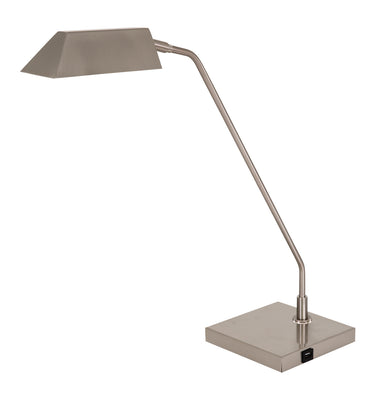 House of Troy Newbury Table Lamps in Satin Nickel with USB Port