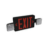 Nora Lighting Led Exit And Emergency Combination With Adjustable Heads, Battery Backup, Red Letters / Black Housing