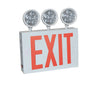 Nora Lighting Nyc Approved Steel LED Exit With Three 9W Adjustable Heads, Battery Backup, White Housing W/ Red Letters