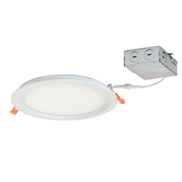 Nora Lighting 8" Flin Round Recessed Led, 1900Lm, 3500K, 20W, 120V Triac/Elv Dimming, White