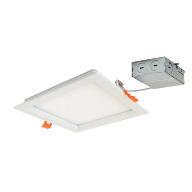 Nora Lighting 6" Flin Square Recessed Led, 1150Lm, 3000K, 16W, 120V Triac/Elv Dimming, White