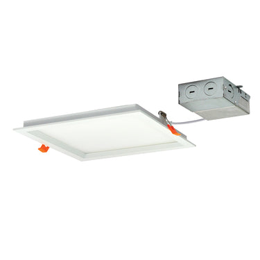 Nora Lighting 8" Flin Square Recessed Led, 1400Lm, 3500K, 20W, 120V Triac/Elv Dimming, White