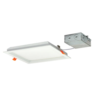 Nora Lighting 8" Flin Square Recessed Led, 2350Lm, 3500K, 33W, 120/277V Triac/Elv Dimming, White