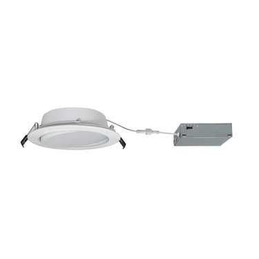 Nora Lighting 6" Flin Adjustable LED Downlight With Selectable Cct, 1100Lm / 13W, Matte Powder White Finish