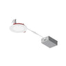Nora Lighting 4" Fire Rated Can-Less Flat LED Downlight, Selectable Cct, 1200Lm / 12W, Matte Powder White Finish