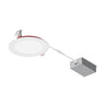 Nora Lighting 6" Fire Rated Can-Less Flat LED Downlight, Selectable Cct, 1550Lm / 15W, Matte Powder White Finish