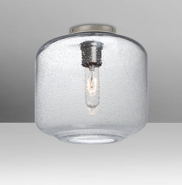 Niles 10 in Clear Bubble glass, straight-on | Besa Lighting – Besa photographs the Niles 10 in Satin Nickel; Bronze and Black use the same glass