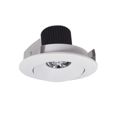 Nora Lighting 4" Iolite LED Round Adjustable Cone Reflector, 10-Degree Optic, 900Lm / 12W, 2700K, Matte Powder White Reflector / Matte Powder White Flange