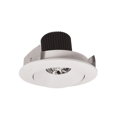 Nora Lighting 4" Iolite LED Round Adjustable Cone Reflector, 10-Degree Optic, 900Lm / 12W, 3000K, White Reflector / White Flange