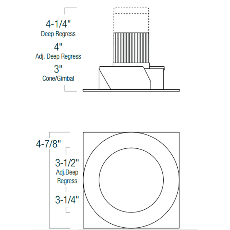 Nora Lighting 4" Iolite, Round Adjustable Deep Reflector 3500K