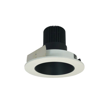 Nora Lighting 4" Iolite LED Round Reflector, 10-Degree Optic, 850Lm / 12W, 3500K, Black Reflector / White Flange