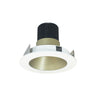 Nora Lighting 4" Iolite LED Round Reflector, 800Lm / 14W, Comfort Dim, Champagne Haze Reflector / Matte Powder White Flange
