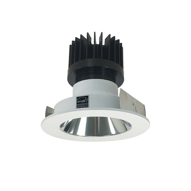 Nora Lighting 4" Iolite LED Round Reflector, 1500Lm/2000Lm/2500Lm Varies By Housing, 2700K, Specular Clear Reflector / Matte Powder White Flange