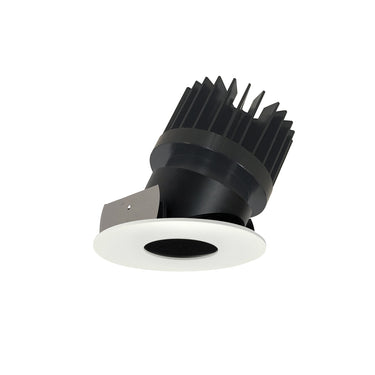 Nora Lighting 4" Iolite LED Round Adjustable Pinhole, 1500Lm/2000Lm/2500Lm Varies By Housing, 3000K, Black Pinhole / Matte Powder White Flange
