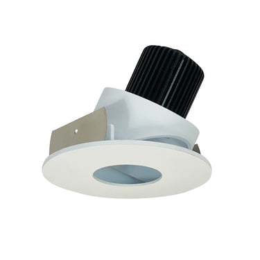 Nora Lighting 4" Iolite LED Round Adjustable Pinhole, 1000Lm / 14W, 4000K, Matte Powder White Pinhole / Matte Powder White Flange