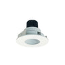 Nora Lighting 4" Iolite LED Round Pinhole, 10-Degree Optic, 800Lm / 12W, 2700K, Black Pinhole / Matte Powder White Flange