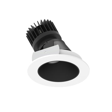 Nora Lighting 4" Iolite LED Round Adjustable Slot, 1500Lm/2000Lm Varies By Housing, 3500K, Black Reflector / Matte Powder White Flange