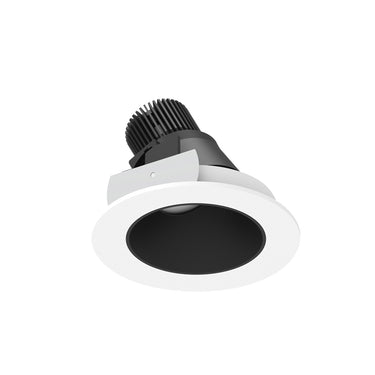 Nora Lighting 4" Iolite LED Round Adjustable Slot, 800Lm / 14W, Comfort Dim, Black Reflector / Matte Powder White Flange
