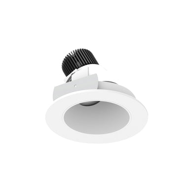 Nora Lighting 4" Iolite LED Round Adjustable Slot, 1000Lm / 14W, 3000K, Matte Powder White Reflector / Matte Powder White Flange