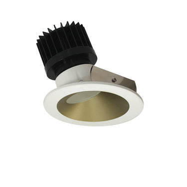 Nora Lighting 4" Iolite LED Round Wall Wash, 1500Lm/2000Lm Varies By Housing, 4000K, Champagne Haze Reflector / Matte Powder White Flange