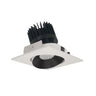 Nora Lighting 4" Iolite LED Square Adjustable Cone Reflector, 1500Lm/2000Lm/2500Lm Varies By Housing, 5000K, Black Reflector / White Flange