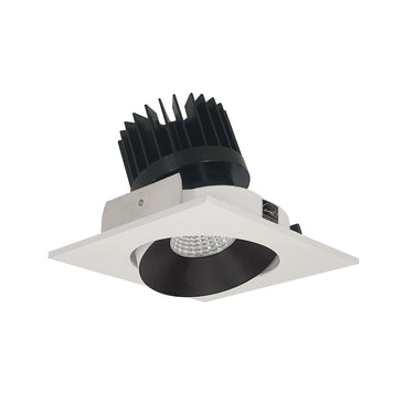Nora Lighting 4" Iolite LED Square Adjustable Cone Reflector, 1500Lm/2000Lm/2500Lm Varies By Housing, 3000K, Black Reflector / White Flange
