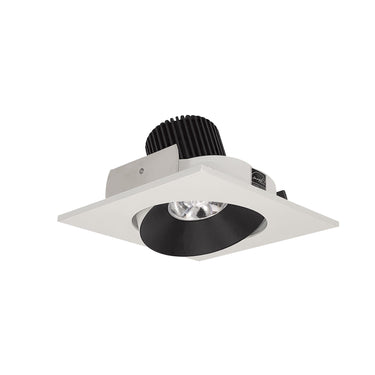 Nora Lighting 4" Iolite LED Square Adjustable Cone Reflector, 10-Degree Optic, 800Lm / 12W, 4000K, Black Reflector / White Flange