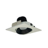 Nora Lighting 4" Iolite LED Square Adjustable Cone Reflector, 1000Lm / 14W, 4000K, Black Reflector / White Flange