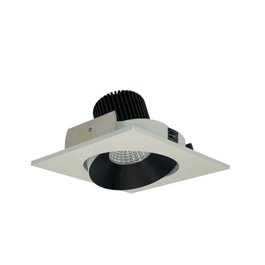 Nora Lighting 4" Iolite LED Square Adjustable Cone Reflector, 1000Lm / 14W, 4000K, Black Reflector / White Flange