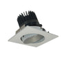 Nora Lighting 4" Iolite LED Square Adjustable Cone Reflector, 1500Lm/2000Lm/2500Lm Varies By Housing, 3000K, Haze Reflector / White Flange